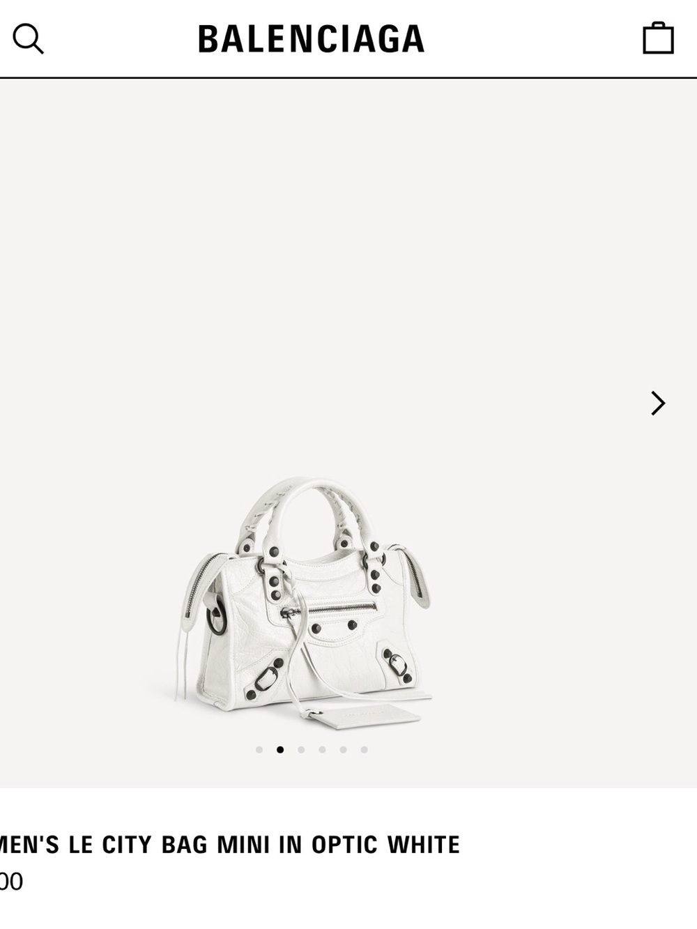 Balenciaga Le City Mini Bag in Optic White